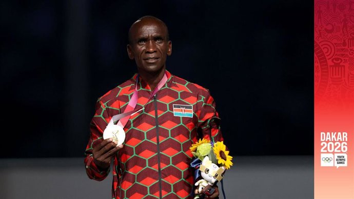 El bicampeón olímpico de maratón Eliud Kipchoge, nombrado embajador mundial de los JOJ de Dakar.