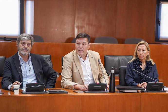 Diputados del PP en la Comisión de Vivienda, Fomento, Logística y Cohesión Territorial de las Cortes de Aragón.