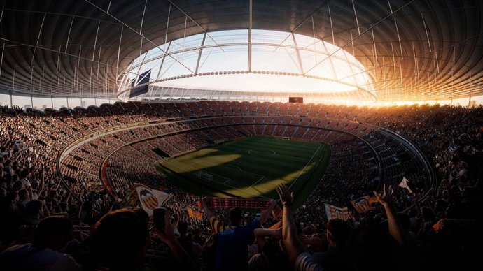 Il·lustració del Nou Mestalla de cara a la temporada 2027-28.