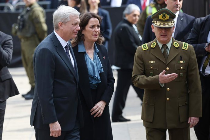 Santiago 29 de septiembre 2026. El Presidente de la Republica, Jose Antonio Kast, asiste a la ceremonia de funeral del cabo segundo de Carabineros de Chile, Cristopher Aguilera. Dragomir Yankovic/Aton Chile