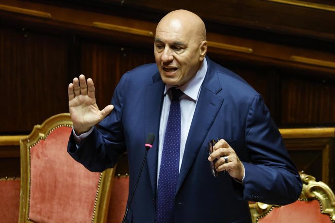Archivo - July 30, 2026, Rome, ITALY: Italian Defence Minister Guido Crosetto during a question time at the Senate, Rome 30 July 2026. ANSA/FABIO FRUSTACI.