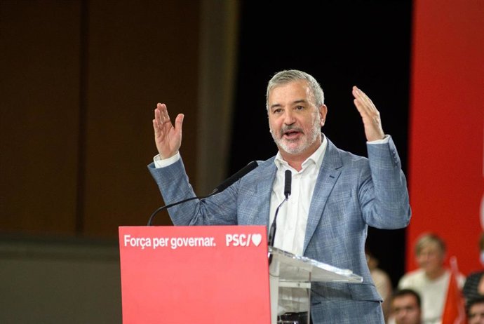 Archivo - El alcalde de Barcelona, Jaume Collboni, interviene durante un acto del PSC, en el Palau de Congressos de Catalunya, a 18 de mayo de 2024, en Barcelona, Catalunya (España). El acto se celebra unos días después de la victoria de Salvador Illa en 
