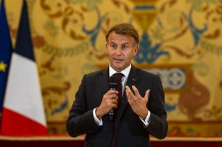 El presidente de la República Francesa, Emmanuel Macron, durante el acto 'La democracia en Europa en la era digital', a 29 de septiembre de 2026, en Madrid (España). Macron llega a Madrid para iniciar una visita de Estado de dos días. Se trata de un viaje