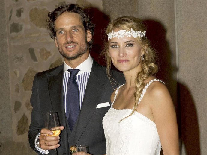 Archivo - Alba Carrillo y Feliciano López el día de su boda