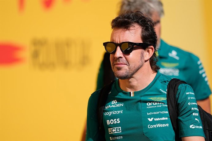 Fernando Alonso of Spain and Aston Martin looks on in the paddock ahead of the F1 Grand Prix of Spain at Madring on September 13, 2026, in Madrid, Spain.