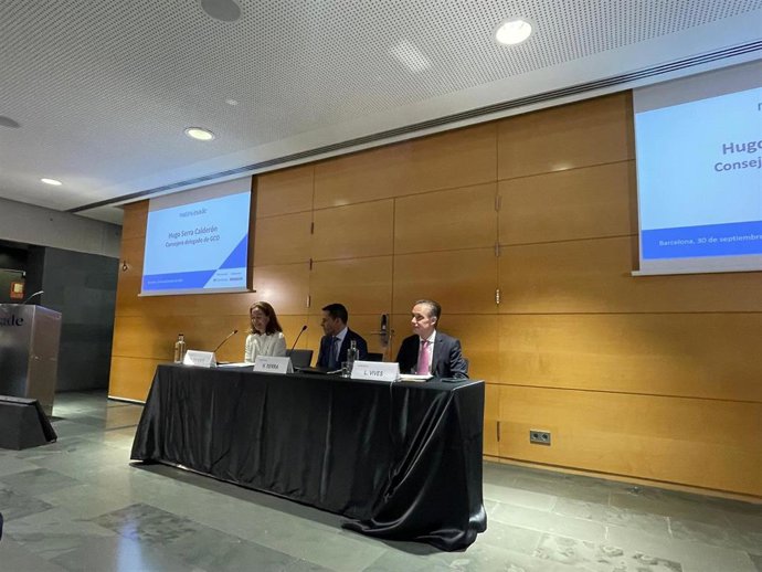El consejero delegado de Grupo Catalana Occident (GCO) y Occident, Hugo Serra, este miércoles en una sesión de 'Matins Esade'