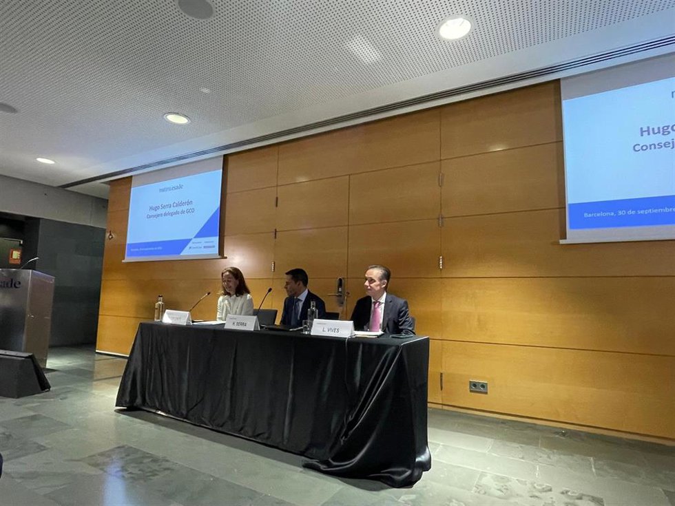 El consejero delegado de Grupo Catalana Occident (GCO) y Occident, Hugo Serra, este miércoles en una sesión de 'Matins Esade'