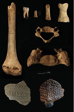 Restos humanos de la Edad de Bronce hallados en un enterramiento en una cavidad de Monte Penedo (Triacastela)