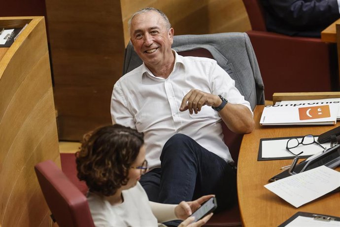 El diputado de Compromís Joan Baldoví durante el Debate de Política General de la Comunitat Valenciana, en les Corts Valencianes, a 28 de septiembre de 2026, en Valencia