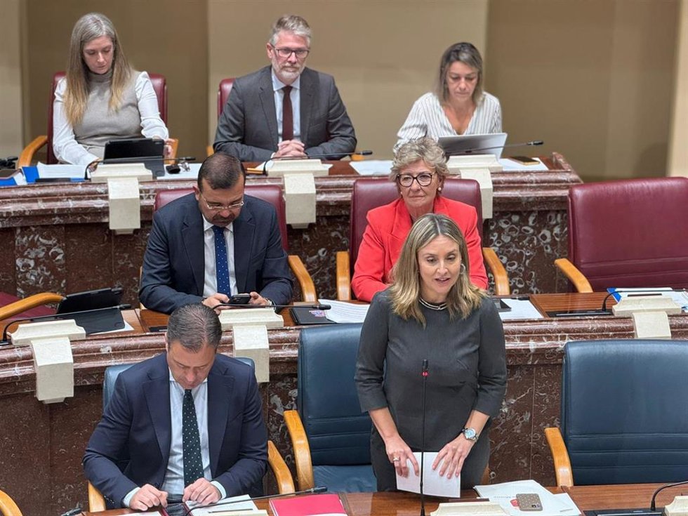 Archivo - La consejera de Política Social, Familias e Igualdad, Conchita Ruiz, en el Pleno de la Asamblea Regional en una imagen de Archivo