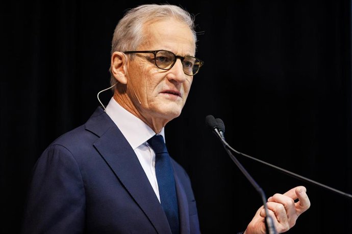 El primer ministro de Noruega, Jonas Gahr Store, durante un acto en Canadá.