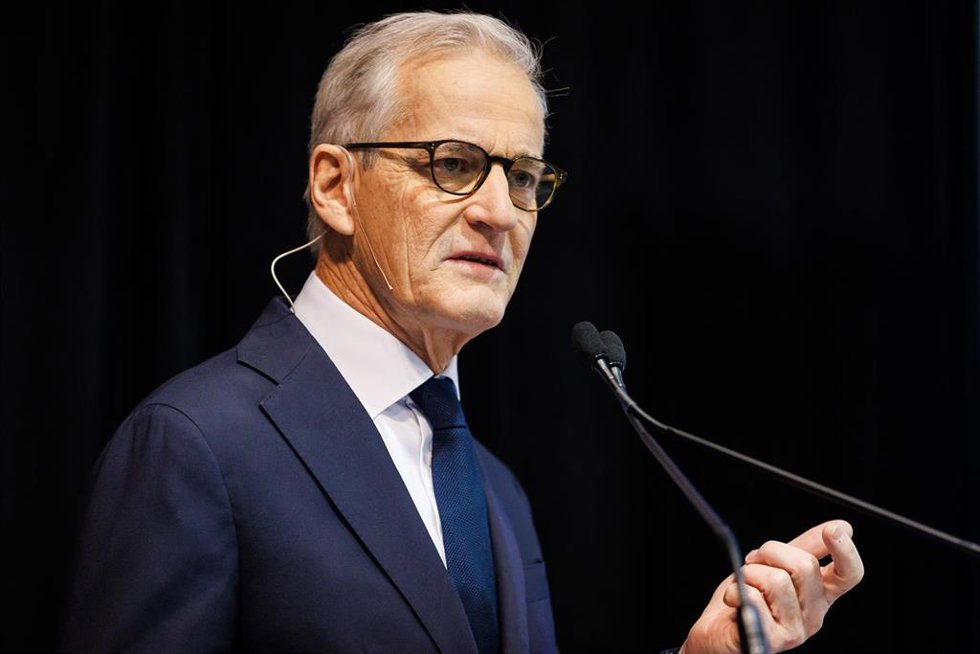 El primer ministro de Noruega, Jonas Gahr Store, durante un acto en Canadá.
