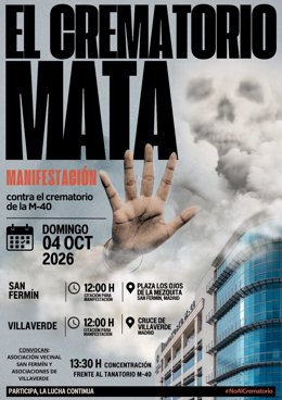 Vecinos de Usera y Villaverde marcharán este domingo contra el crematorio proyectado junto al Tanatorio de la M-40
