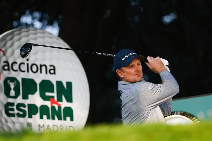 Archivo - Justin Rose durante el Open de España de golg de 2023