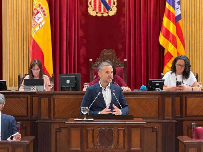 El vicepresidente primero del Consell d'Eivissa, Mariano Juan, en el Parlament balear