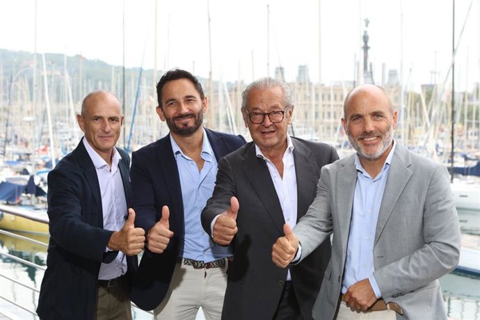 David Pino, director Port Vell; Josep Antoni Llopart, director del salón;  Luis Conde, presidente del salón; y Jordi Carrasco, director general de ANEN