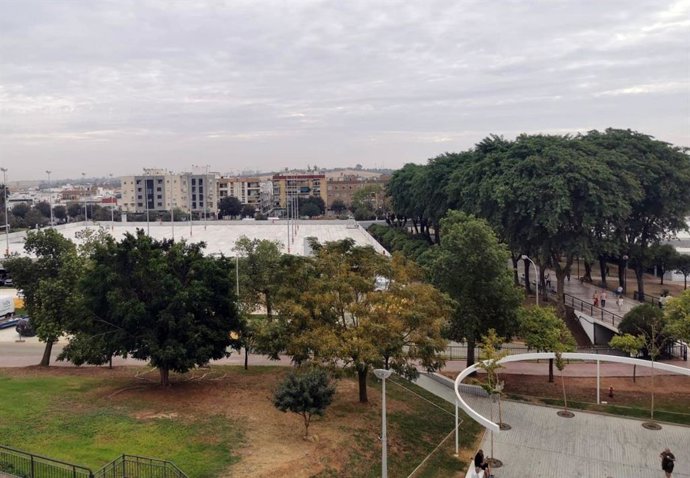 Superficie del aparcamiento del Hospital de Valme de Sevilla.