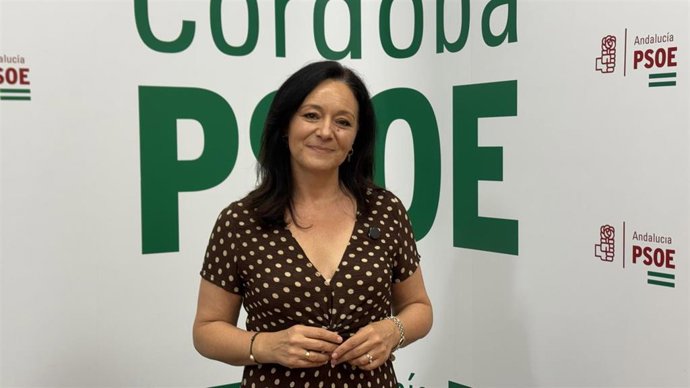 La secretaria general del PSOE de Córdoba, Rafi Crespín, en la sede provincial de su partido.