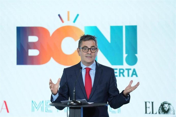 El ministro de la Presidencia, Relaciones con las Cortes y Memoria Democrática, Félix Bolaños, durante el primer día de las jornadas 'BCN! Desperta' impulsadas por Crónica Global y Metrópoli Abierta con la colaboración de El Español