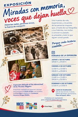Cruz Roja conmemora en Alfaro el Día Internacional de las Personas Mayores con la exposición "Miradas con memoria, voces que dejan huella"