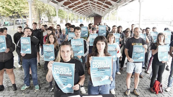 Llamamiento a manifestarse bajo el lema "Contra la especulación y por una vivienda garantizada" en Bilbao