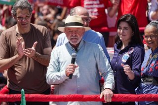 Luiz Inácio Lula da Silva durante un acto de campaña.