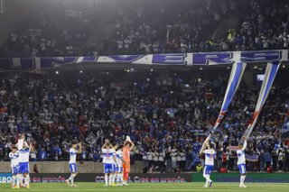Futbol, Universidad Catolica vs Estudiantes de La Plata. Octavos de final, Copa Libertadores 2026. El equipo de Universidad Catolica es fotografiado durante el partido de vuelta de los octavos de final de la Copa Libertadores contra Estudiantes de La