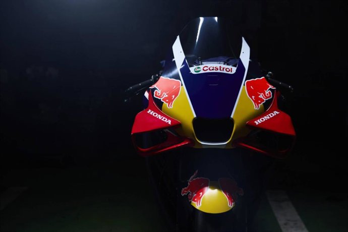 Ilustración del posible nuevo frontal de las motos Honda HRC de MotoGP 2027 en colaboración con Red Bull