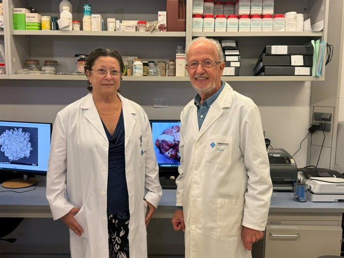 El director de cálculo renal de la UIB, Félix Grases, y la investigadora principal del grupo de investigación de la litiasis renal y clasificación patológica, Antonia Acosta.