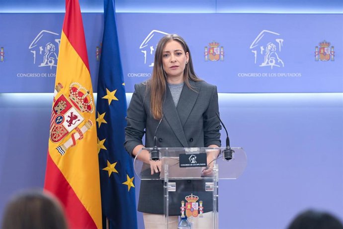 La portavoz del PP en el Congreso, Ester Muñoz, durante una rueda de prensa, en el Congreso de los Diputados, a 29 de septiembre de 2026, en Madrid (España).