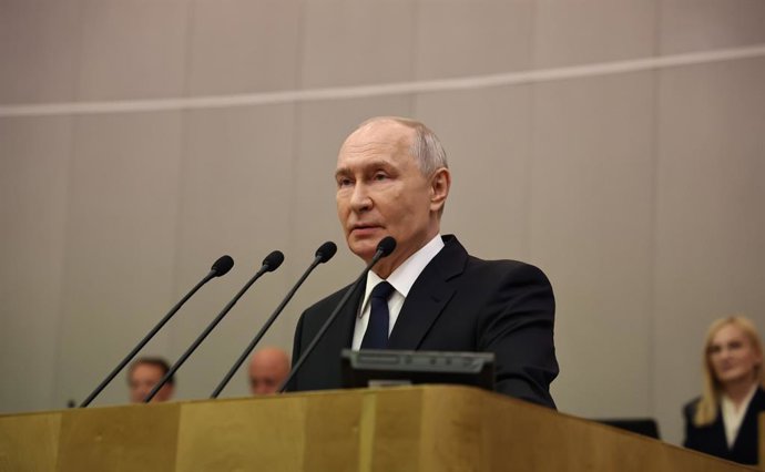 September 30, 2026, Russia, Russia, Russian Federation: Russian President Vladimir Putin delivers a speech during the opening session of the ninth State Duma of the Federal Assembly of Russia in Moscow on September 30, 2026, as lawmakers attend the start 