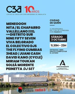 Cartel de la jornada de música en el C3A.