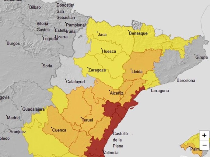 Aviso naranja por lluvias de este jueves 1 de octubre.