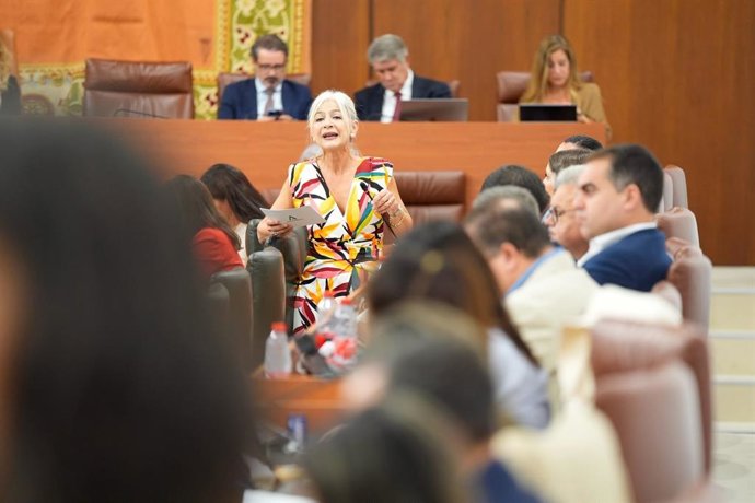 La consejera de Cultura, Patricia del Pozo, en el pleno del Parlamento andaluz del 1 de octubre de 2026.