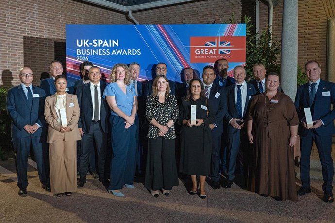 Galardonados y autoridades presentes en los 'UK-Spain Business Awards', celebrados el 30 de septiembre de 2026.