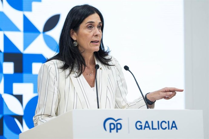 La secretaria general del PPdeG, Paula Prado, en rueda de prensa.