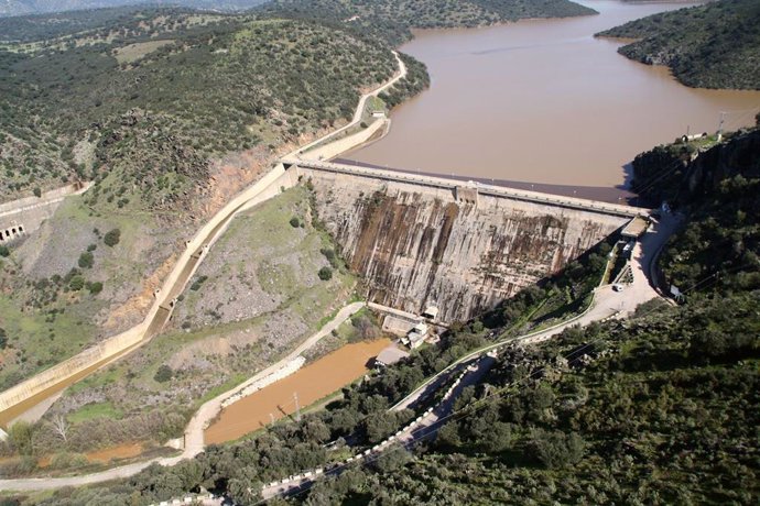 Vista aérea del embalse del Rumblar.