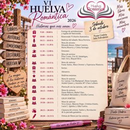 Cartel del VI Encuentro de Novela Romántica 'Huelva Romántica'.