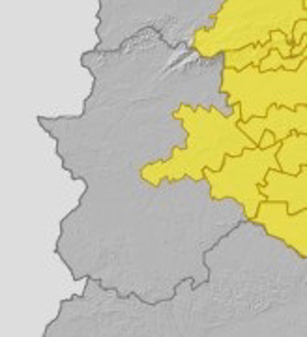 Las Villuercas y Montáchez y La Siberia Extremeña estarán en aviso amarillo este viernes por lluvias y tormentas