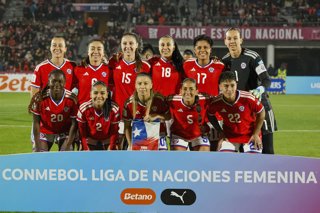 Futbol, Chile vs Ecuador. Fecha 8, Liga de Naciones Femenina 2026. El equipo de Chile es fotografiado durante el partido de la Liga de Naciones femenina contra Ecuador disputado en el estadio Nacional de Santiago, Chile. 05/06/2026 Andres