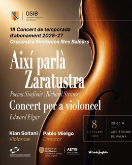 La Simfònica inaugura la temporada 2026-2027 con un concierto en el Auditorium de Palma el próximo 8 de octubre