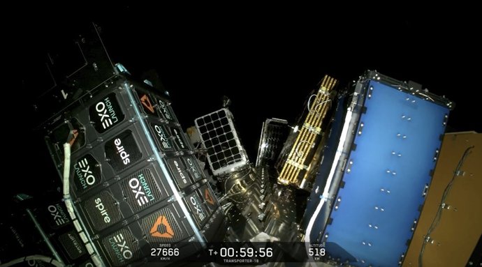 Satélite do Google dentro do ônibus espacial Transporter-18 da SpaceX