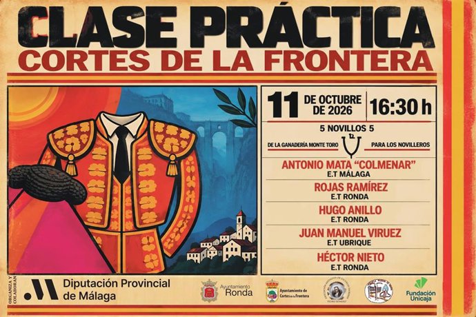 Imagen del cartel de novillada en Cortes de la Frontera (Málaga).
