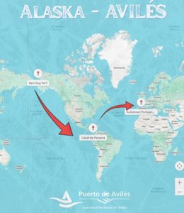 Ruta entre Alaska y Avilés