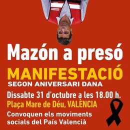 Las víctimas de la dana se manifestarán el sábado 31 en el segundo aniversario con el lema 'Mazón a presó'