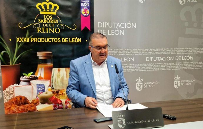 El vicepresidente de la Diputación de León y responsable del área de Productos, Roberto Aller, en la presentación de la XXXII Feria de Productos de León 'Los sabores de un reino'.