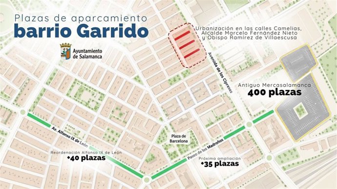 Plazas de aparcamienteo en Garrido.