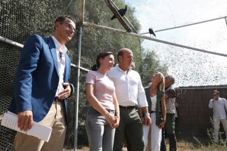 La consejera de Sostenibilidad y Medio Ambiente, Fina Martínez, asiste en Barbate en la recepción de 15 ejemplares de ibis eremita.