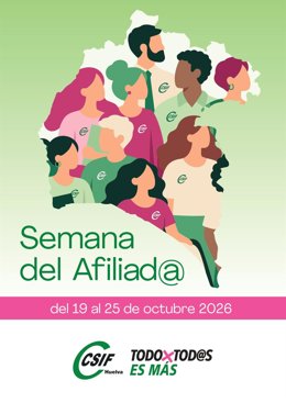 Cartel de la semana del afiliado del CSIF Huelva.