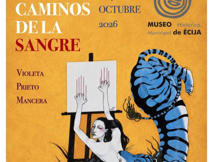 Cartel de la exposición 'Los Caminos de la Sangre', de Violeta Prieto